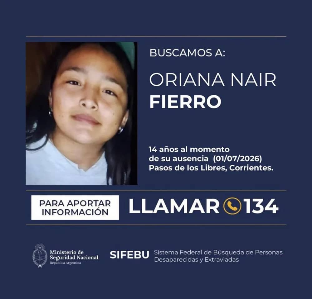 Emiten Alerta Sofía por la desaparición de una jovencita de 14 años en Paso de los Libres