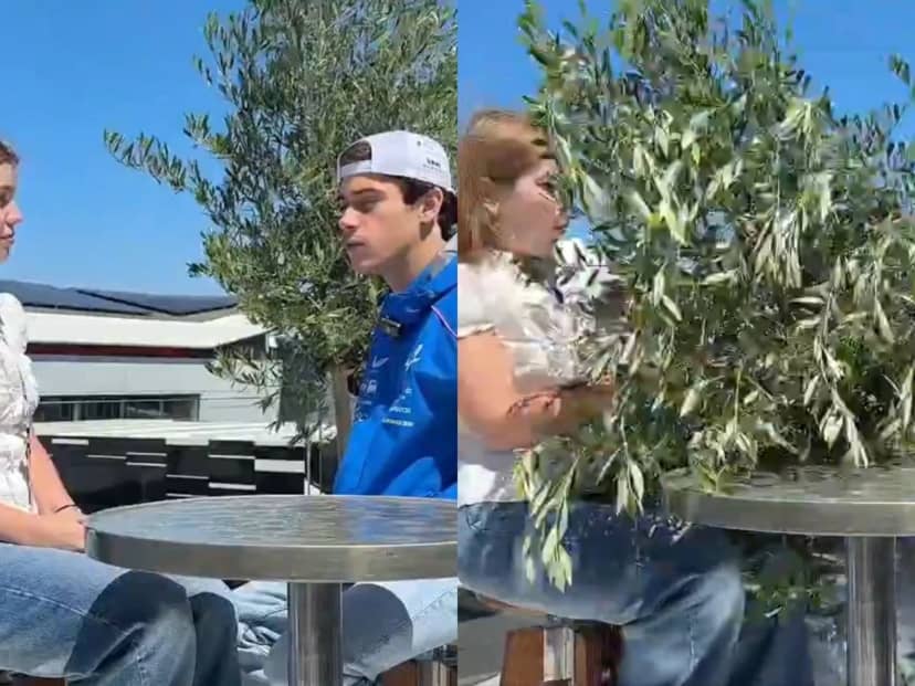 El video viral de Franco Colapinto: se le cayó una planta mientras daba una entrevista