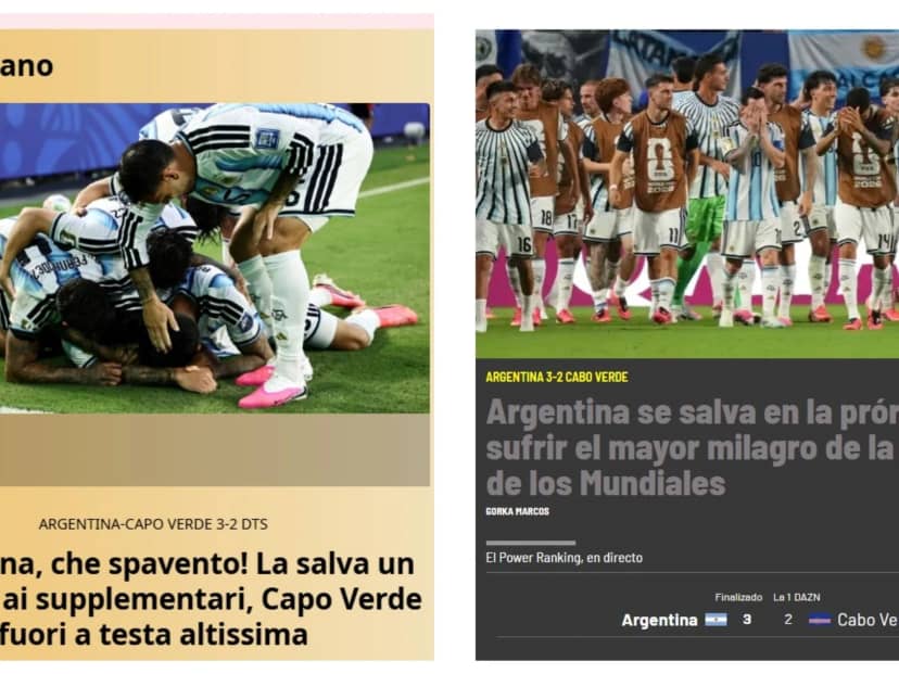 La reacción de la prensa internacional tras la angustiosa clasificación argentina