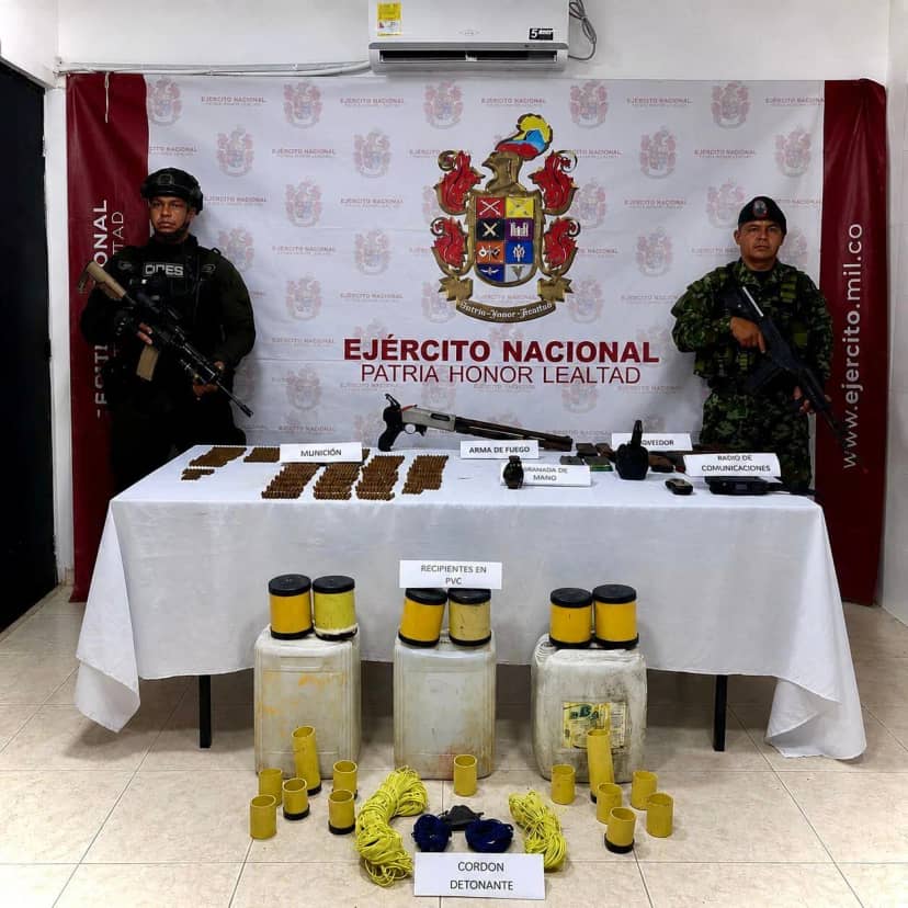 Ejército encontró arsenal y explosivos que pertenecerían a las disidencias de las Farc en Remedios, Antioquia