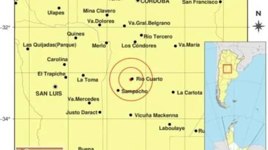 Otro temblor sacudió a Córdoba: se percibió en Río Cuarto