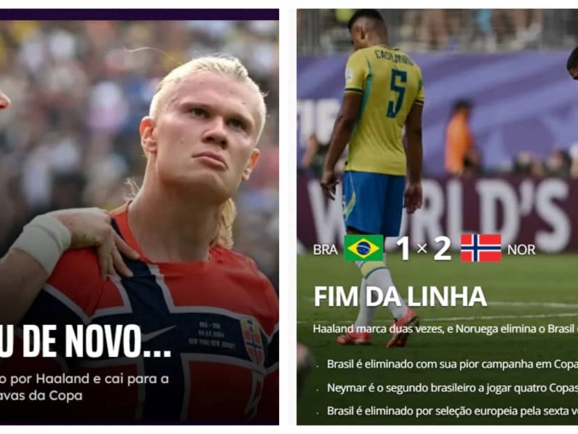 La reacción de la prensa de Brasil tras la eliminación: de "cometa Haaland" a "trágico final"