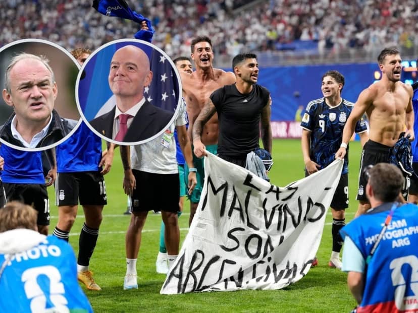 "Inglaterra debe abandonar la FIFA": el pedido desde un sector político de Gran Bretaña tras el festejo de Argentina con la bandera de Malvinas