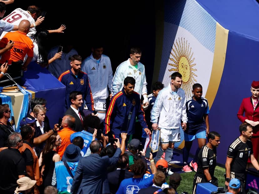 El gesto de Messi con todos los jugadores del Barcelona antes de la final