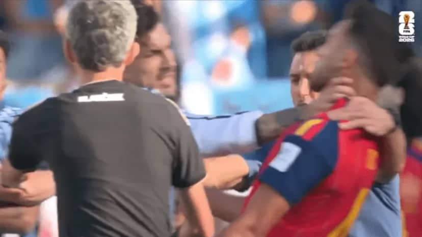 Furiosa reacción de Paredes tras la final del Mundial: agarró del cuello y revolcó a dos jugadores de España - TyC Sports