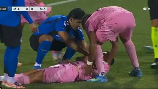 Un fuerte golpe en la cabeza de un compañero de Messi en Inter Miami encendió todas las alarmas