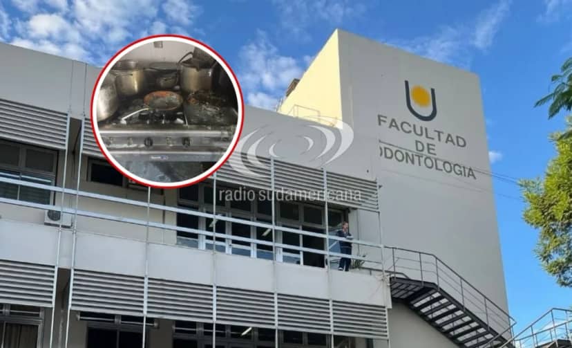 Principio de incendio en el comedor de la Facultad de Odontología