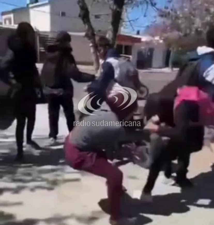 Dos alumnas se agarraron a las piñas en la puerta de una escuela