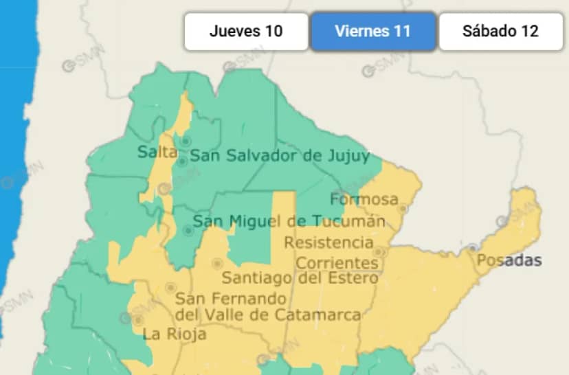 Alerta amarilla en Corrientes: se prevén tormentas para este viernes