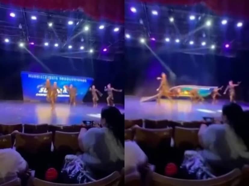 Video: pantalla gigante cayó sobre un grupo de bailarinas en Villa Carlos Paz