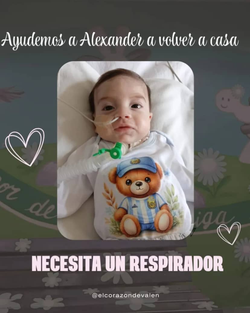 Alexander necesita un respirador y otros insumos para poder volver a su casa