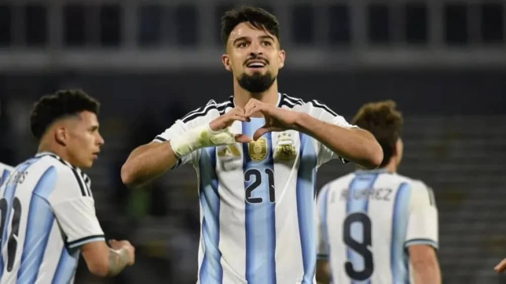 Así fue el primer gol del Flaco López en la selección argentina