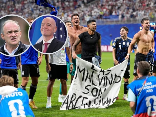 "Inglaterra debe abandonar la FIFA": el pedido desde un sector político de Gran Bretaña tras el festejo de Argentina con la bandera de Malvinas