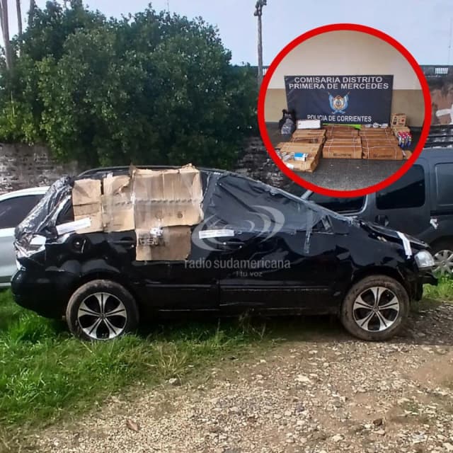 Despistaron con su auto y la policía encontró mercancía presuntamente robada
