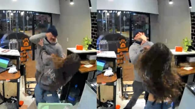 Video: empleada de una heladería se defendió de un violento intento de robo