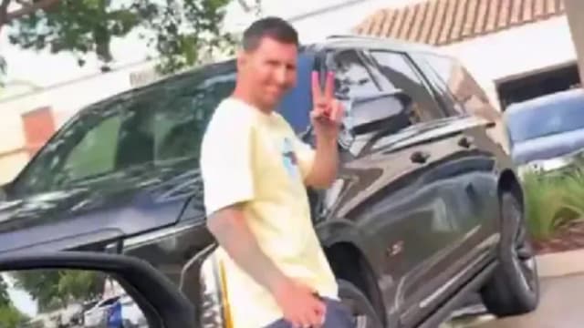 Un hincha se cruzó con Lionel Messi en un shopping de Miami