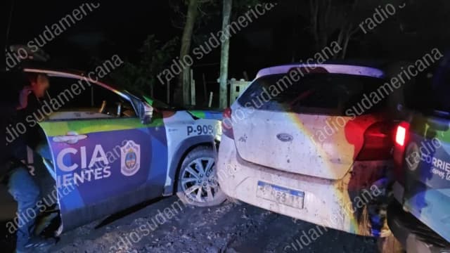 Tras una persecución chocaron a un patrullero y fueron detenidos