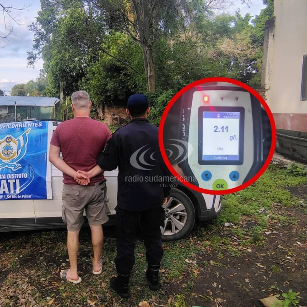 Imprudencia: circulaba por la ruta con 2,11 de alcohol en sangre