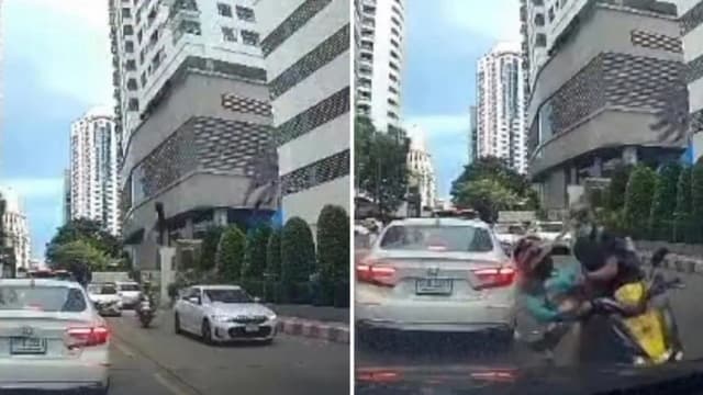 VIDEO: Un tendedero con ropa cae desde lo alto de un edificio y provoca el caos