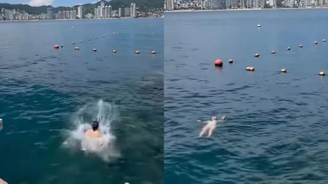 Se le cayó el celular mientras grababa en el mar y registró una escena fascinante