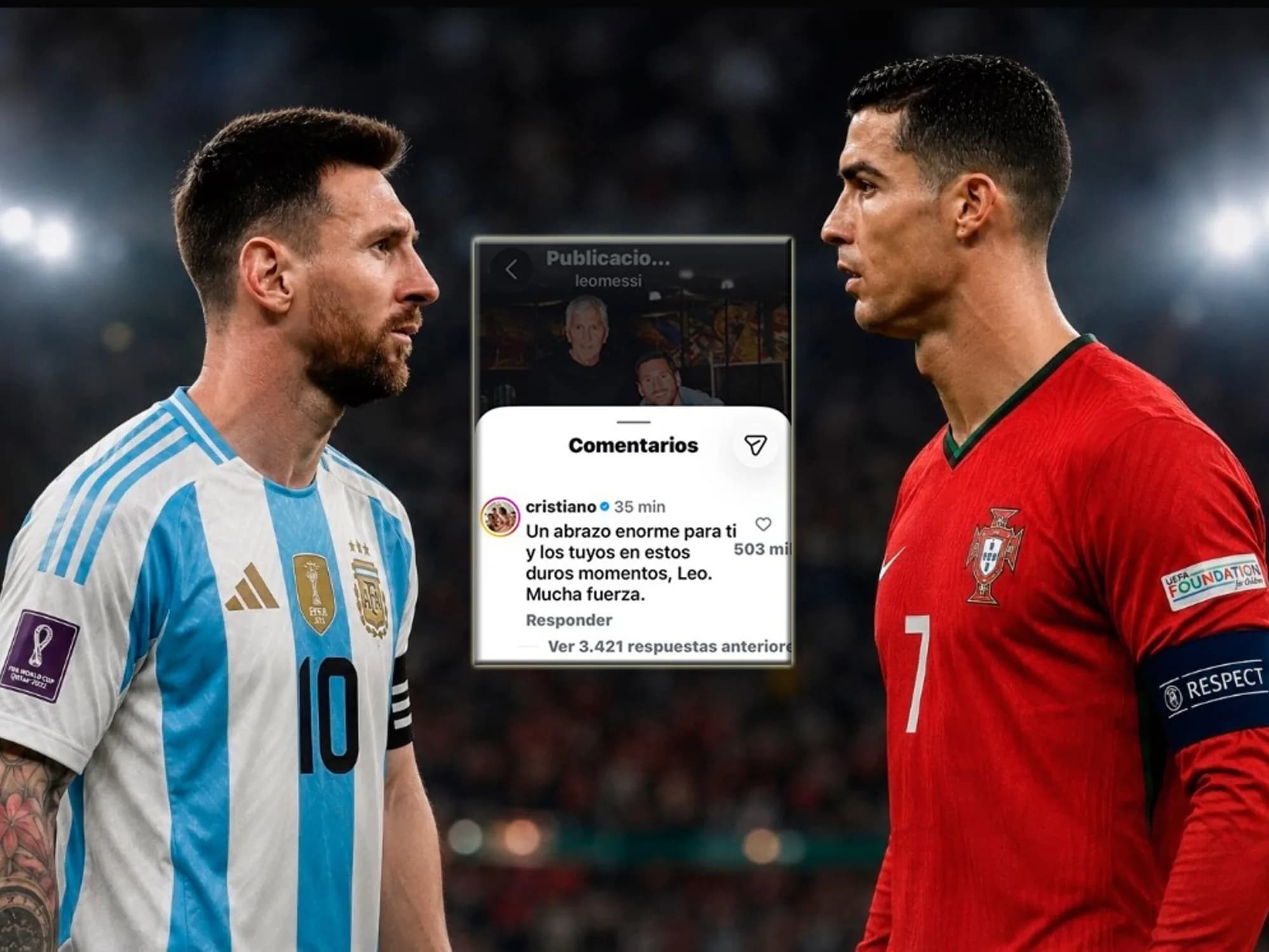 El sentido mensaje de Cristiano Ronaldo con Lionel Messi tras la muerte de su papá Jorge