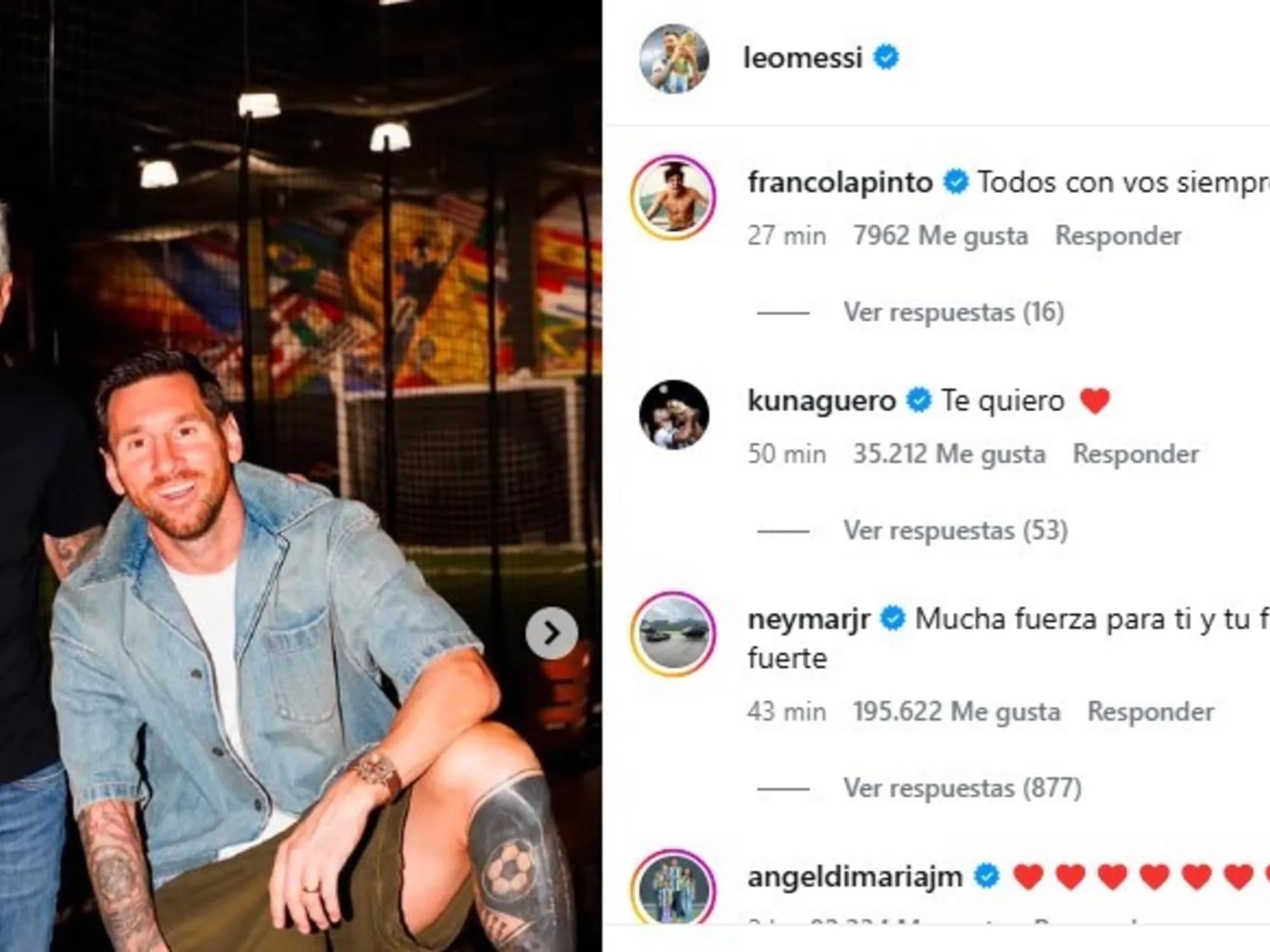 De Neymar, Cristiano y Colapinto a compañeros de Selección: los mensajes de apoyo a Messi