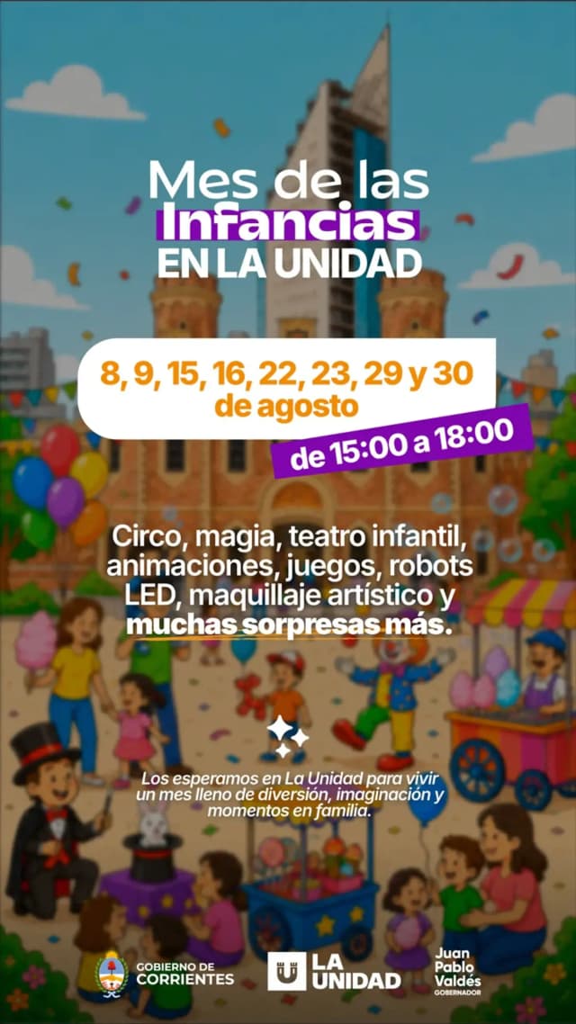 Preparan circo, magia, teatro y espectáculos para festejar a las infancias en La Unidad