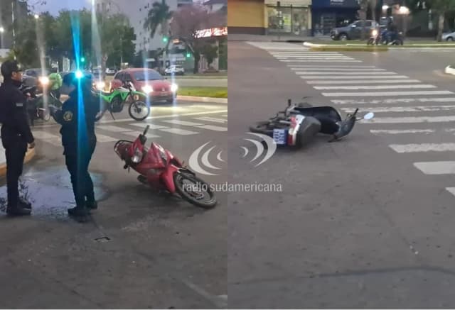 Roce entre dos motos: una mujer herida y caos en el tránsito