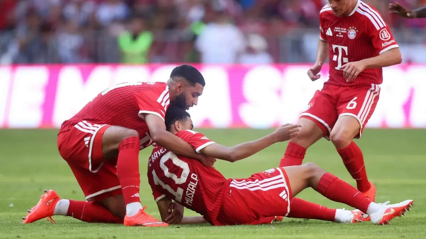 [IMÁGENES SENSIBLES] Preocupación por Musiala: se desplomó en pleno partido ante Leipzig  - TyC Sports