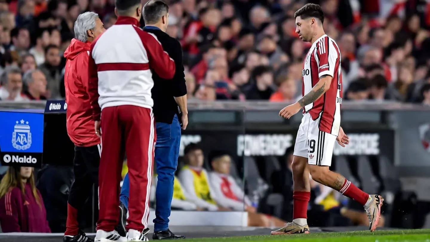 Preocupación en River por la lesión de Montiel: quién podría reemplazarlo en Colombia - TyC Sports
