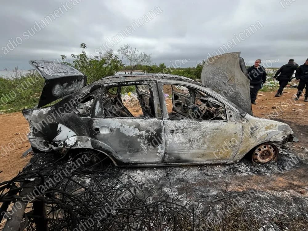 Hallaron calcinado un auto que estaría vinculado con el robo de 100 mil dólares