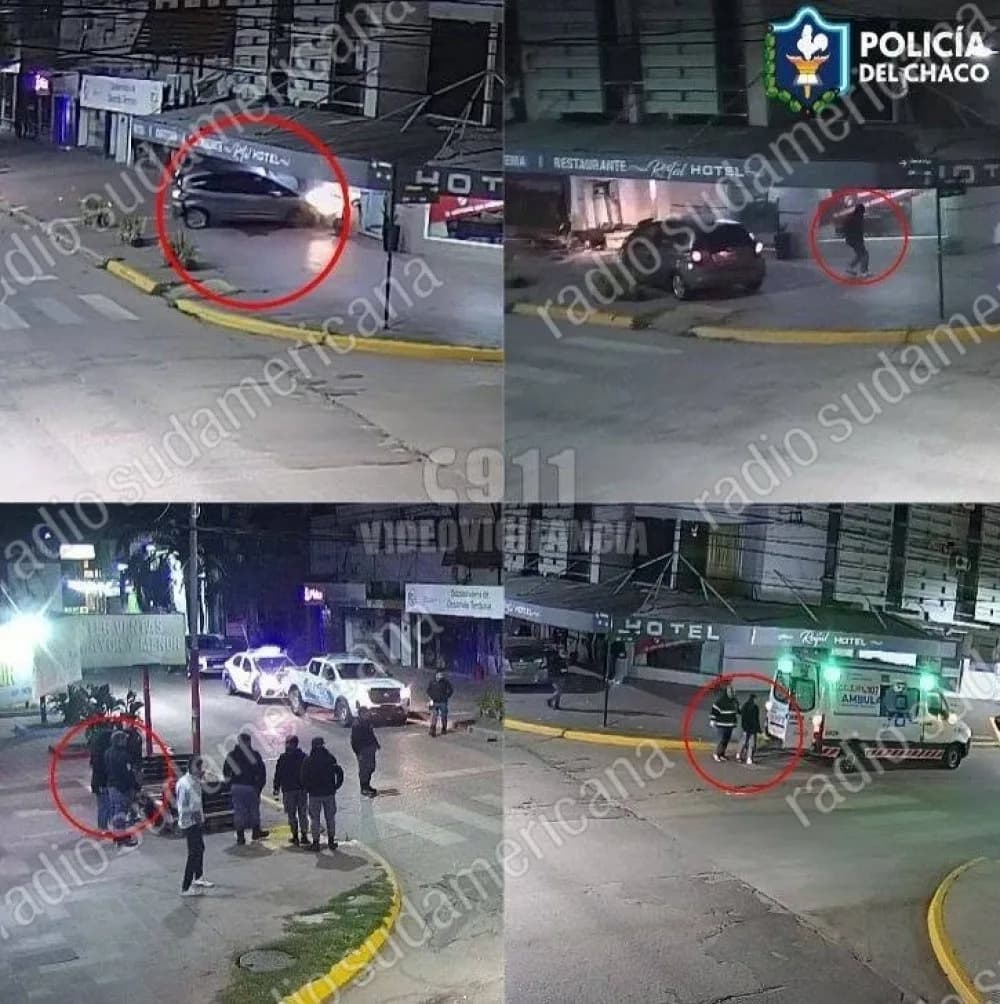 Portada de video: Joven despistó y chocó contra un hotel en el centro de Resistencia