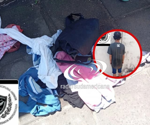Lo atraparon cuando andaba robando ropas: tiene antecedentes