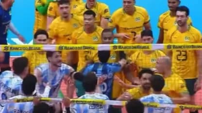 Final caliente en vóley por una picante provocación de un jugador de Brasil contra Argentina - TyC Sports