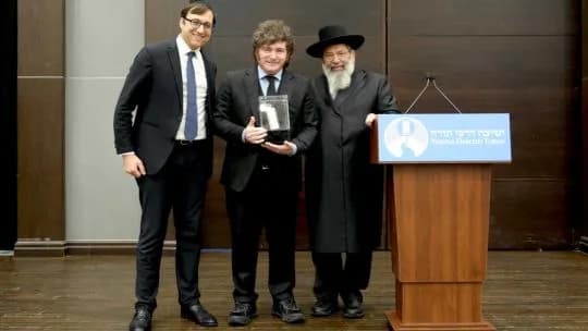 En la previa a su discurso en la ONU, Javier Milei recibió un premio "en defensa del pueblo judío"