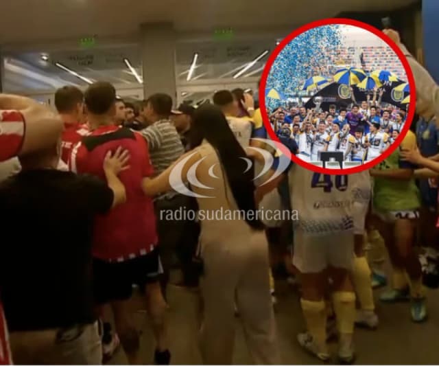 Escándalo y pelea en el túnel entre Rosario Central y Estudiantes
