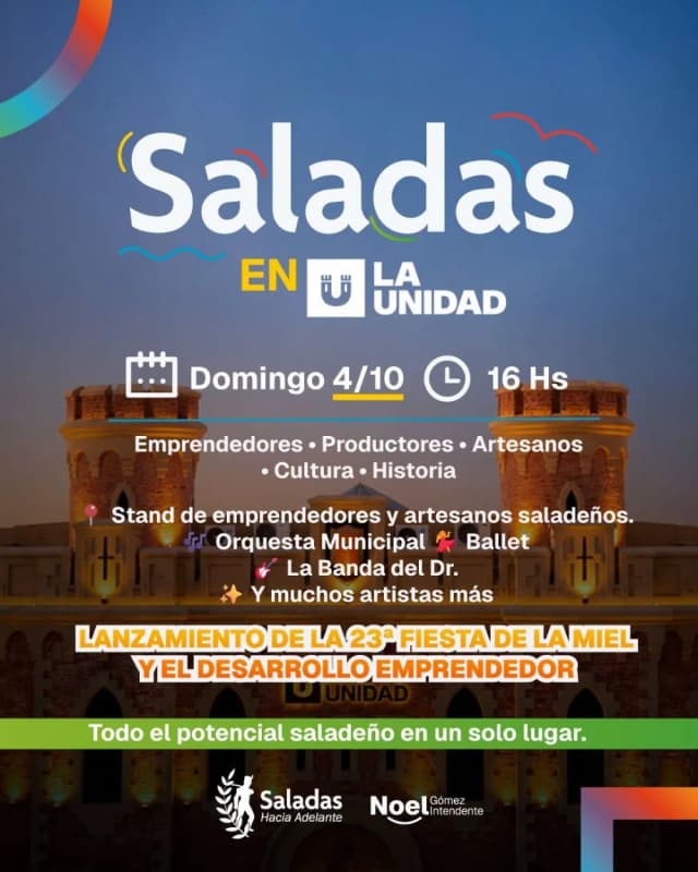 Saladas llega a La Unidad con emprendedores, artistas y el lanzamiento de la Fiesta de la Miel