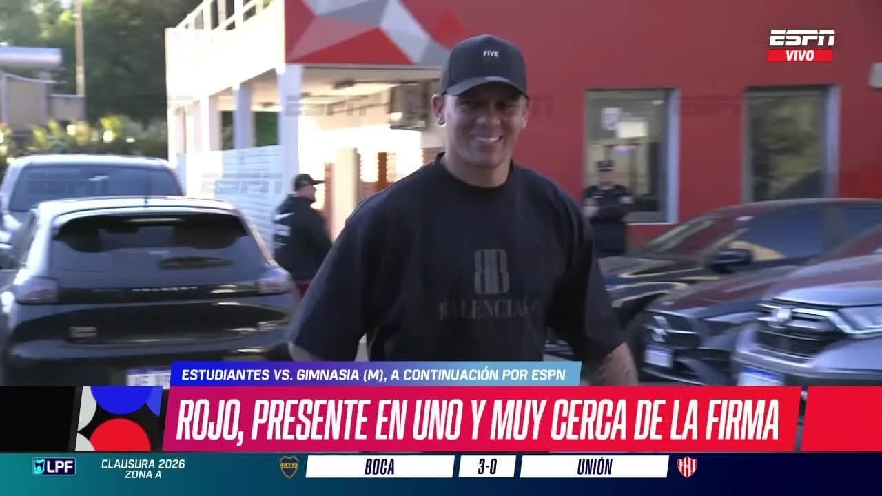 Marcos Rojo, presente en UNO para ver el partido de Estudiantes