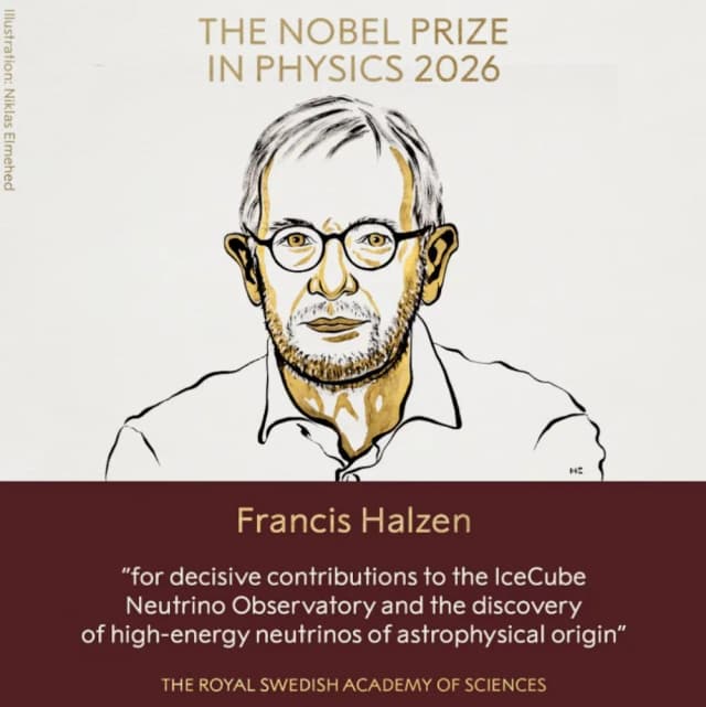 El premio Nobel de Física 2026 fue otorgado al belga Francis Halzen