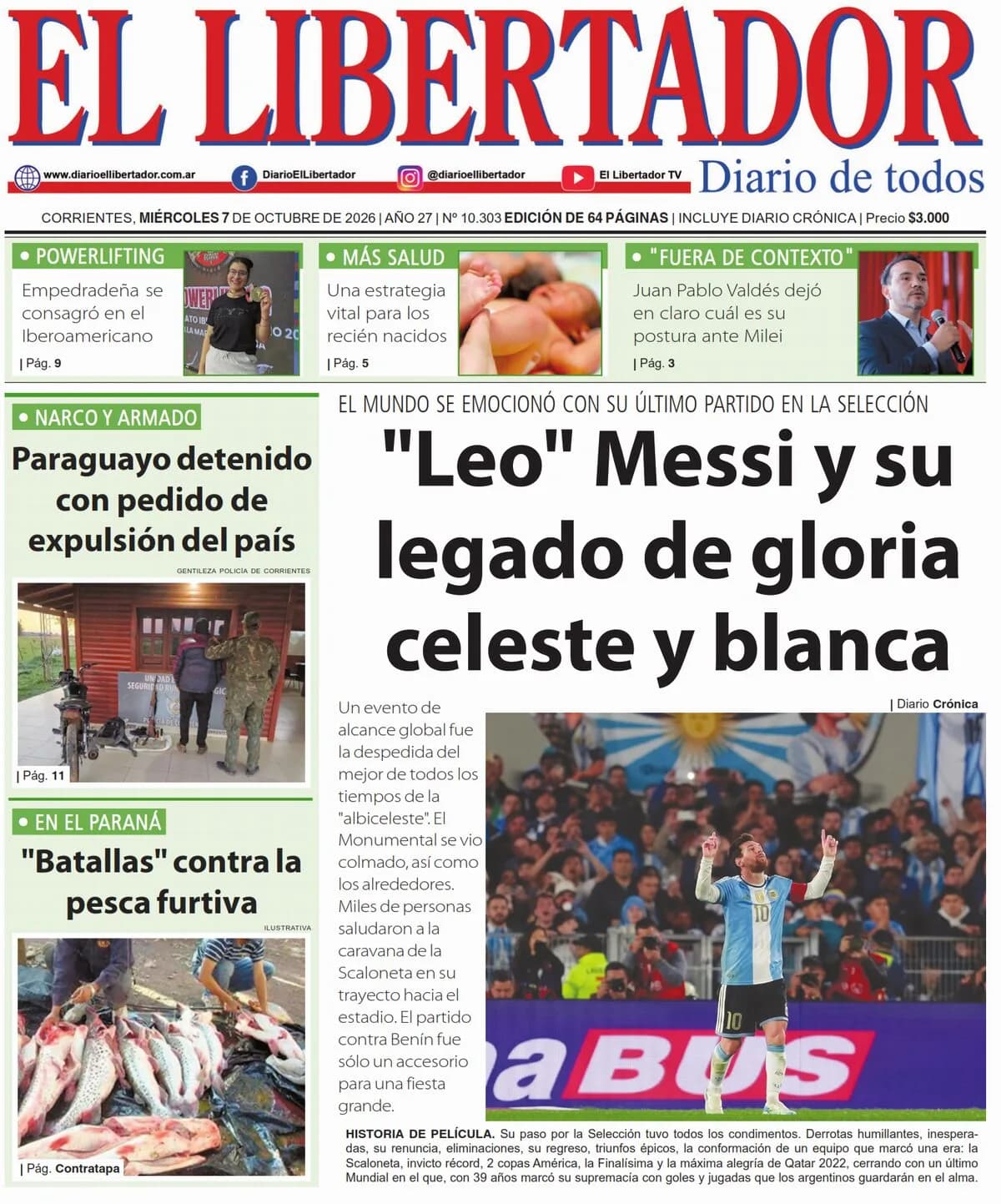 Tapa y Contratapa 7 de octubre de 2026
