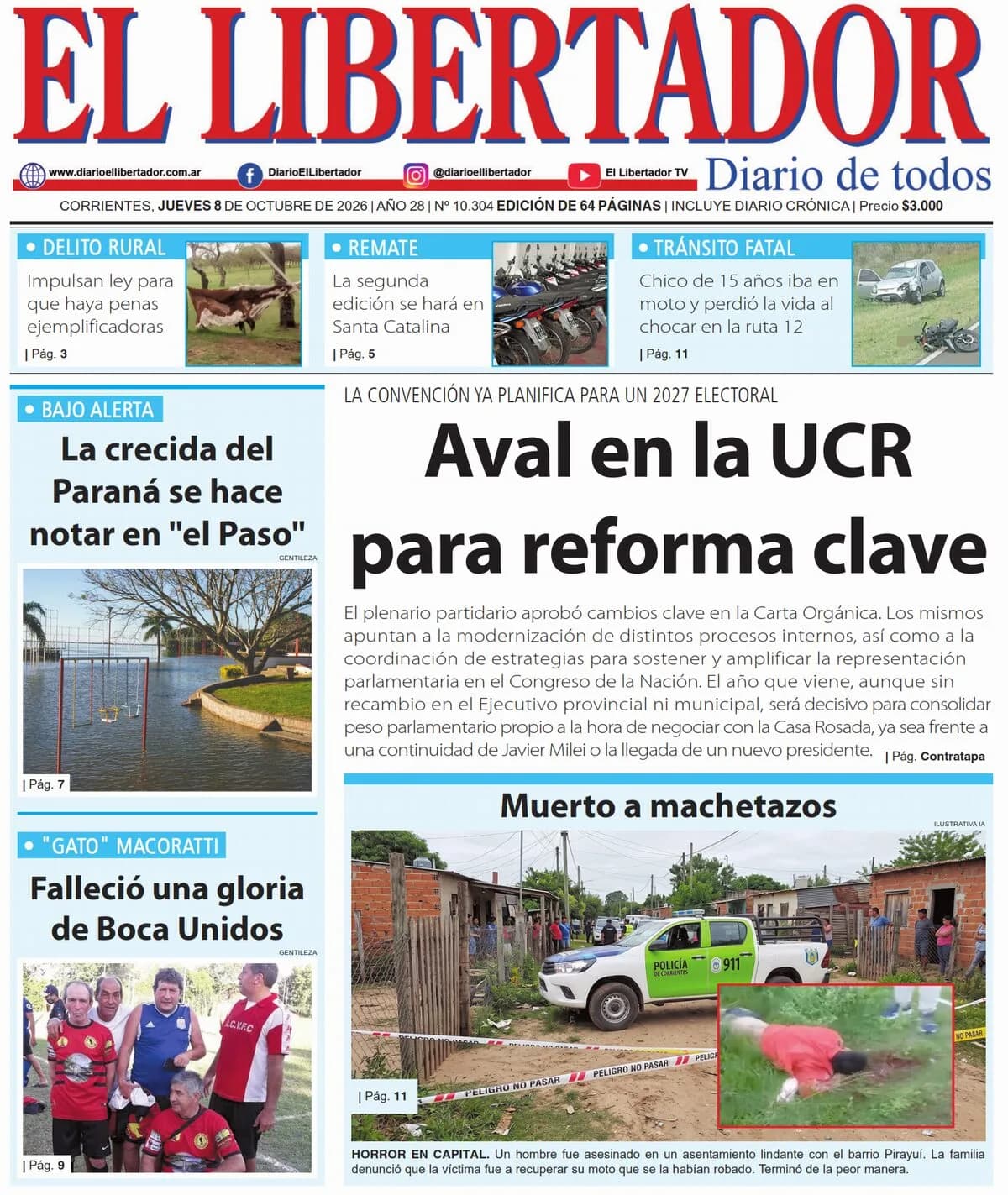Tapa y Contratapa 8 de octubre de 2026