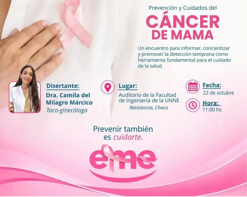 Octubre Rosa: brindarán una charla gratuita sobre prevención del cáncer de mama