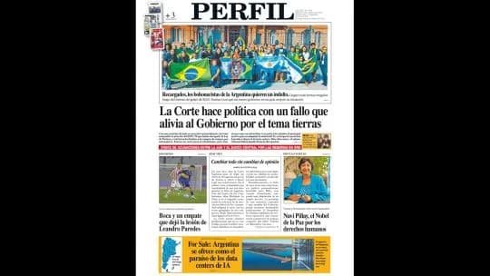 La tapa del Diario PERFIL del sábado 10 de octubre de 2026