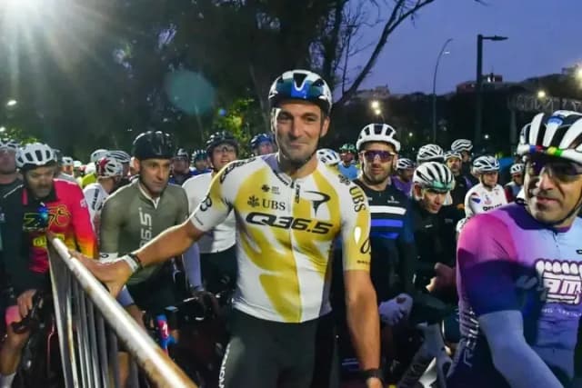 Scaloni compitió en los 129 kilómetros del Gran Fondo Buenos Aires