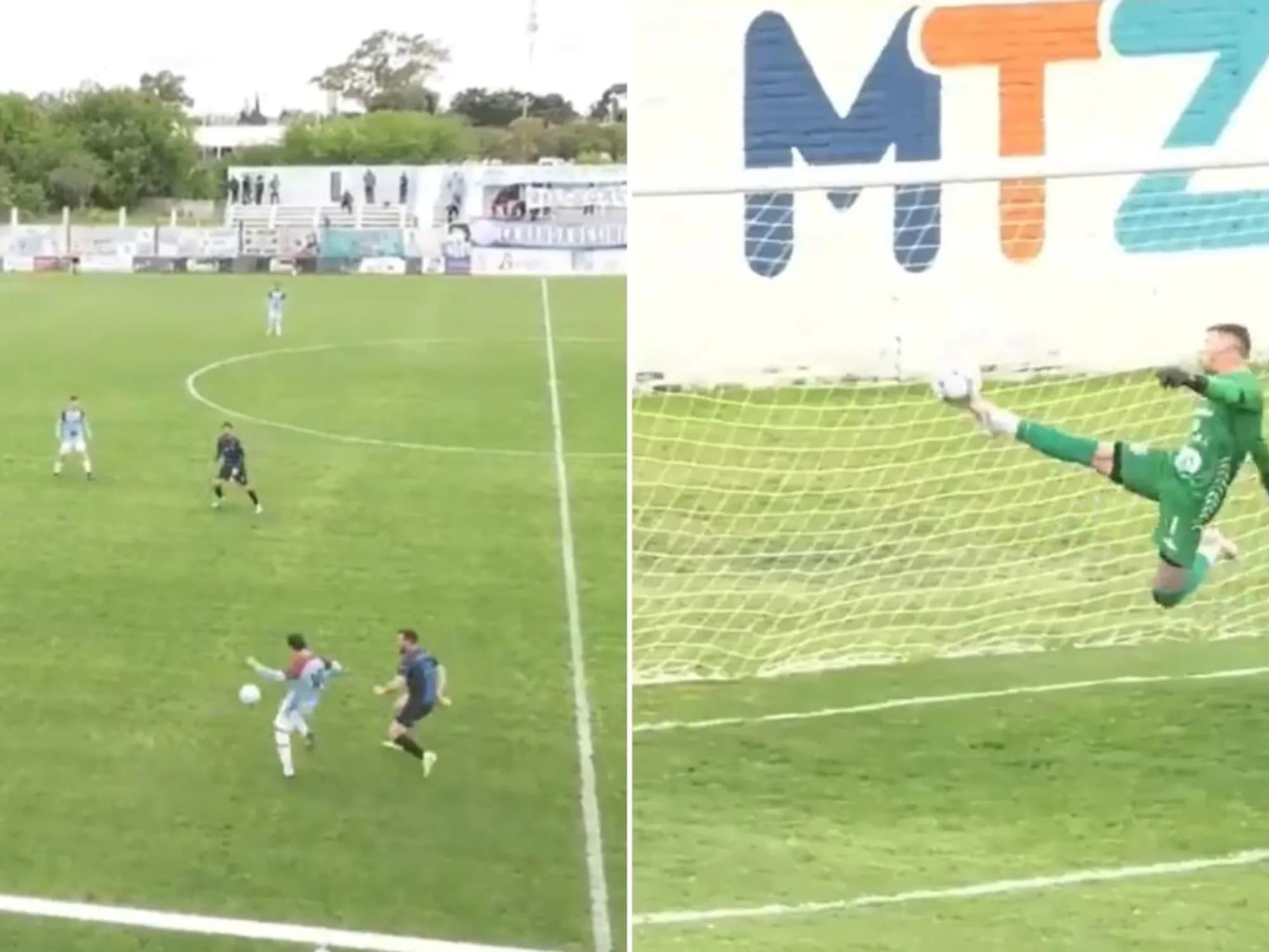 Insólito: se hizo un gol en contra desde mitad de cancha en plena pelea por no descender