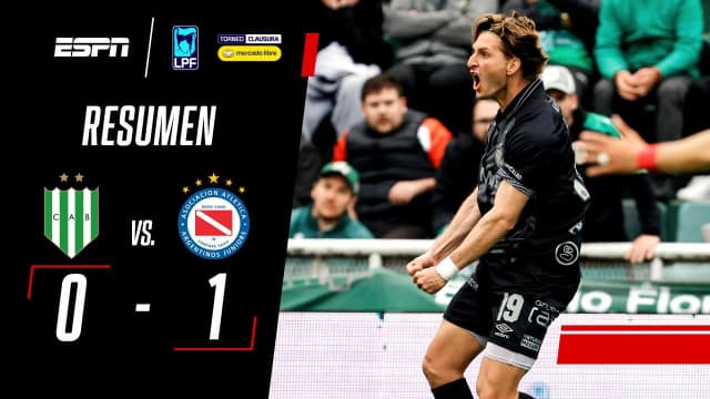 Argentinos venció a Banfield y alcanzó a Boca en la cima de la tabla anual