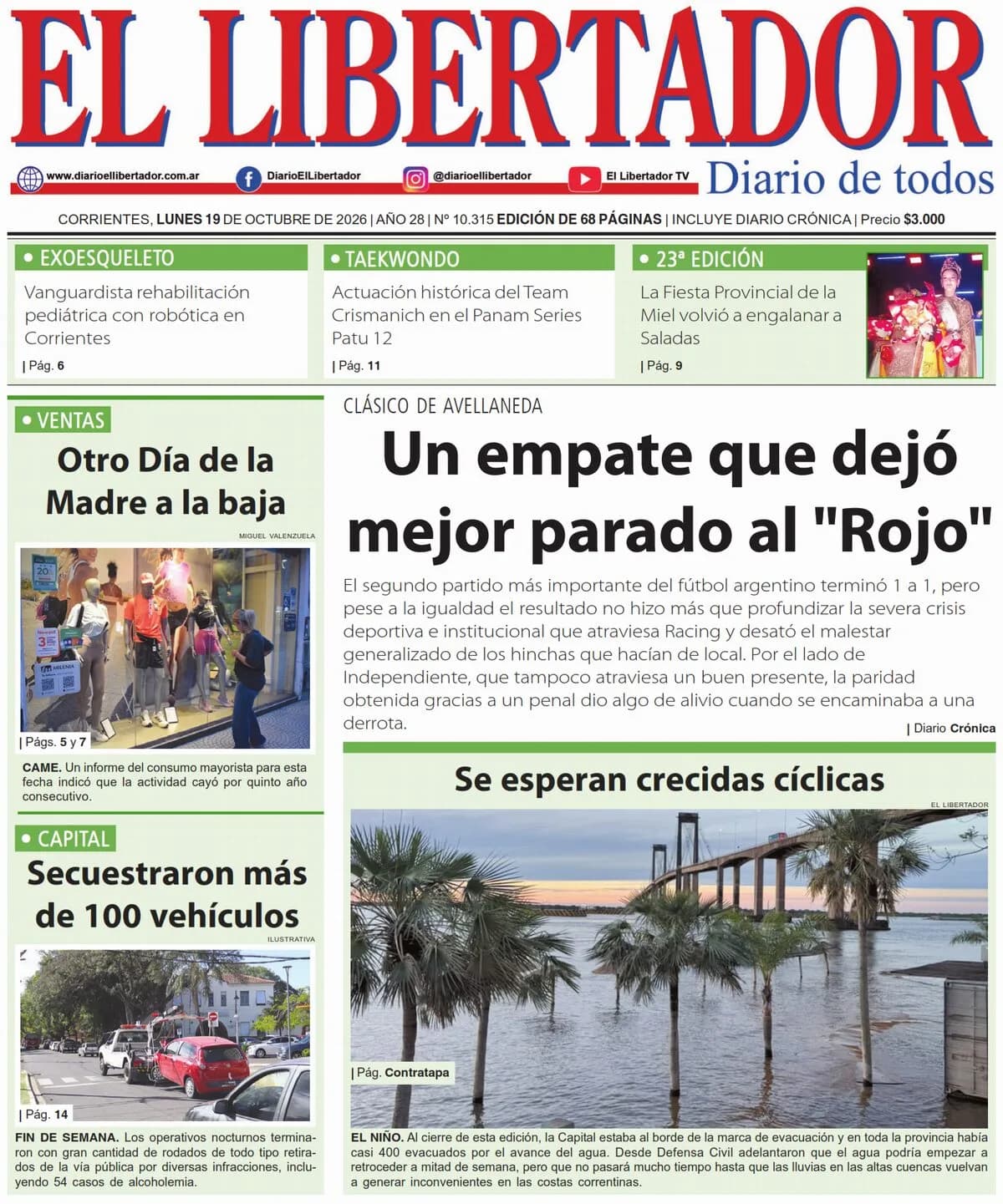 Tapa y Contratapa 19 de octubre de 2026
