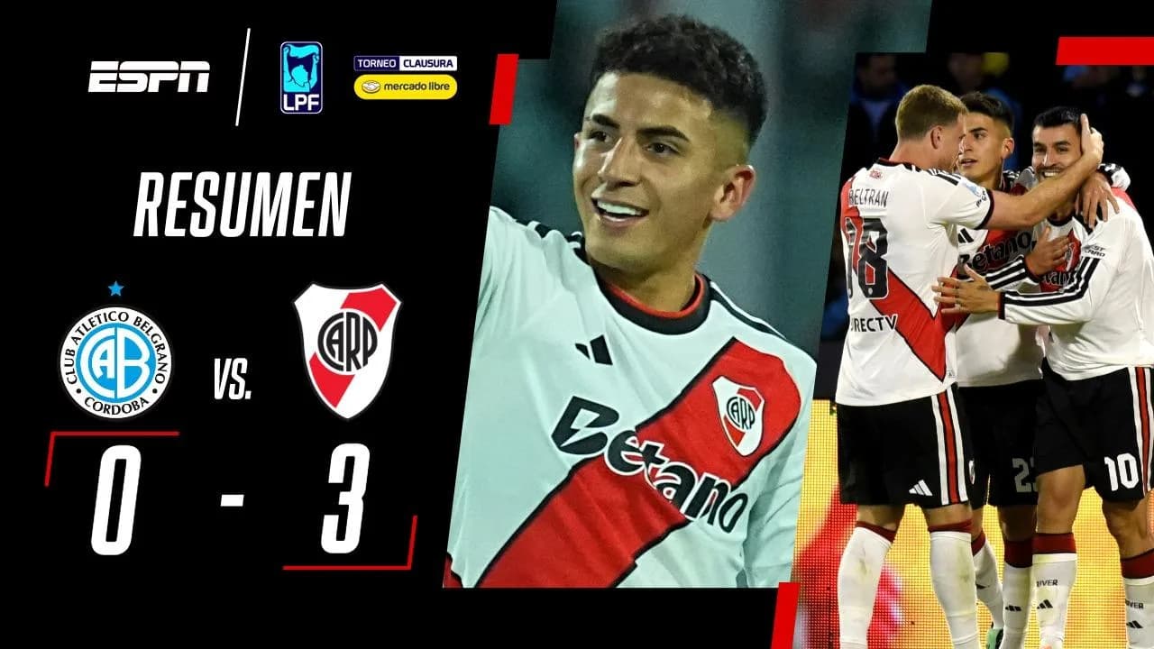 VIDEO: resumen de Belgrano vs. River por el Torneo Clausura 2026