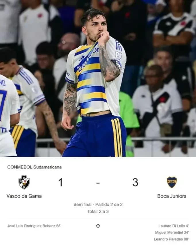 Boca Juniors dio el golpe en Brasil: venció 3-1 a Vasco da Gama y jugará la final de la Copa Sudamericana