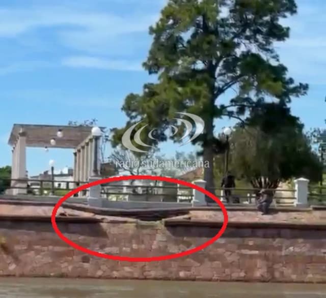 Detectaron un socavamiento en la Punta San Sebastián de Corrientes